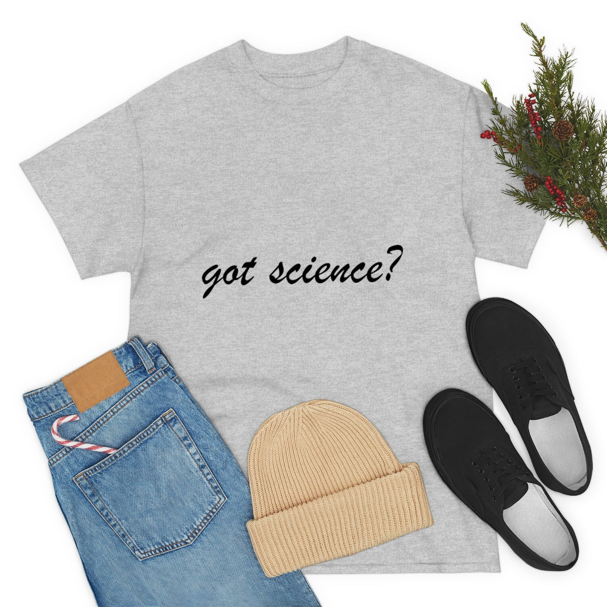 got science? Cotton Tee, light, large logo front & back