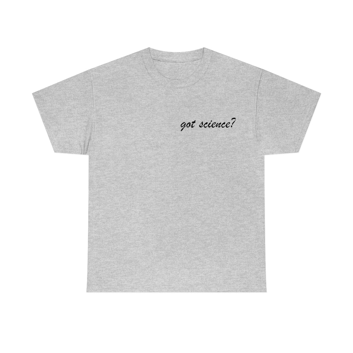 got science? Cotton Tee, light, small logo on front left, large on back