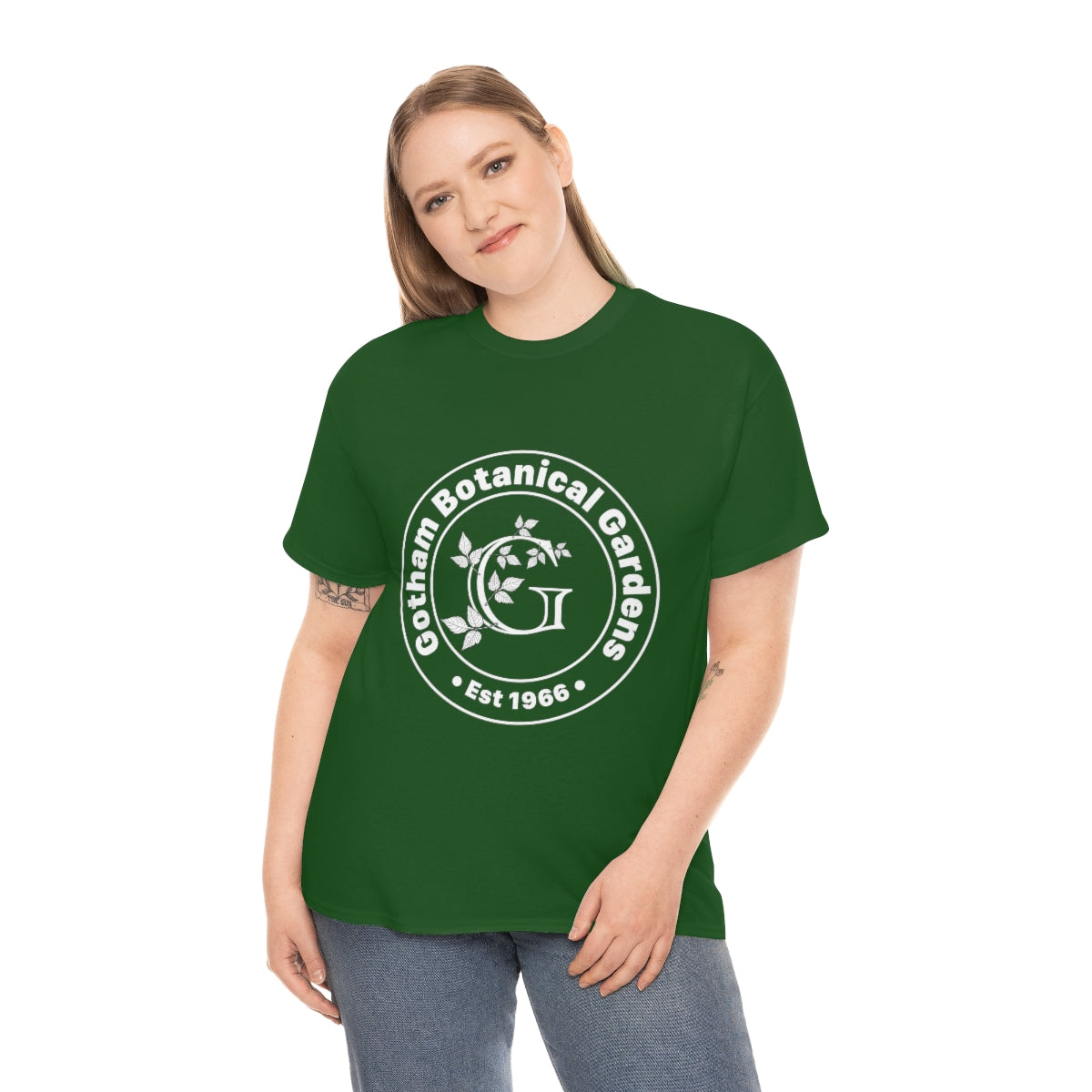 Gotham Botanical Gardens Cotton Tee, dark, large logo front