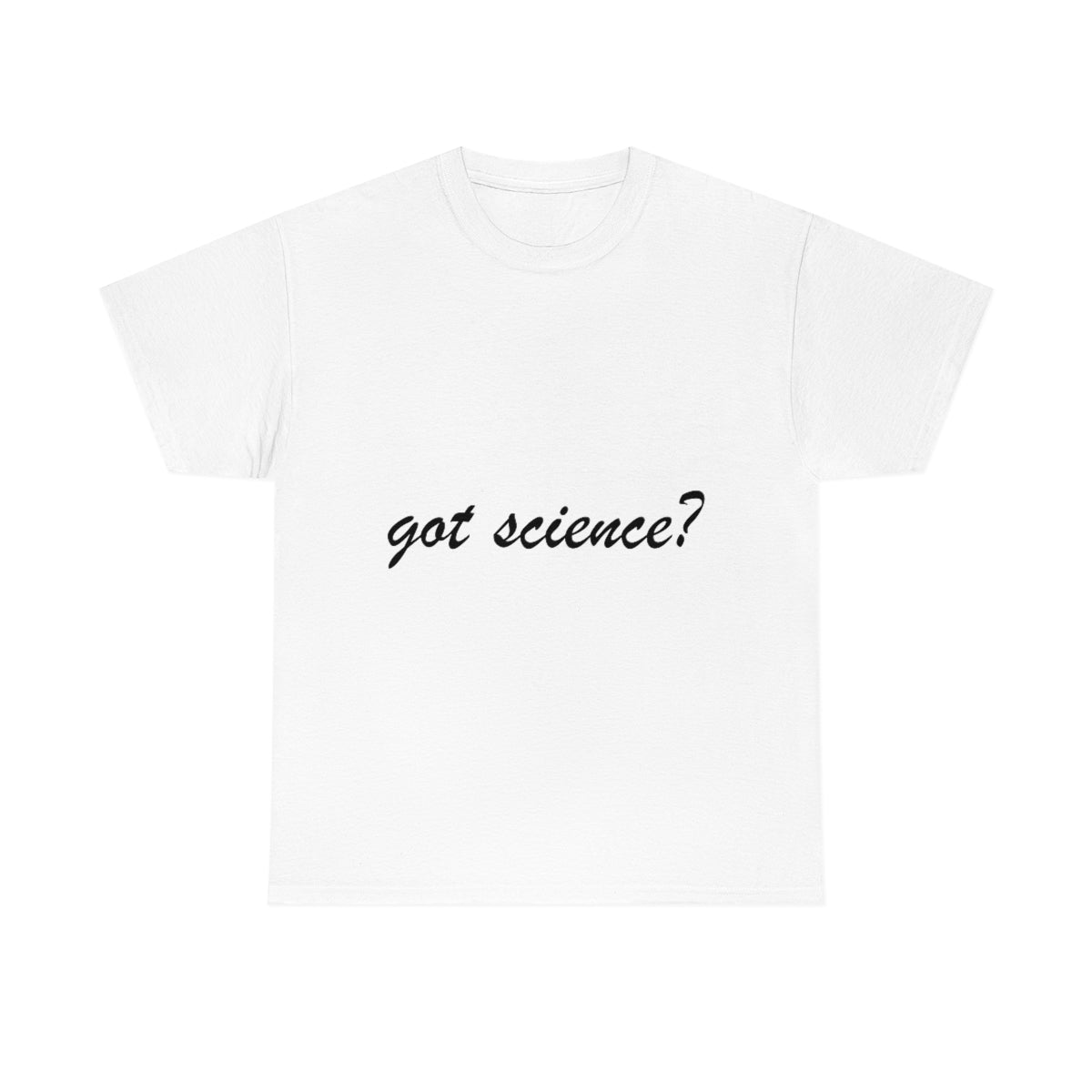 got science? Cotton Tee, light, large logo front & back