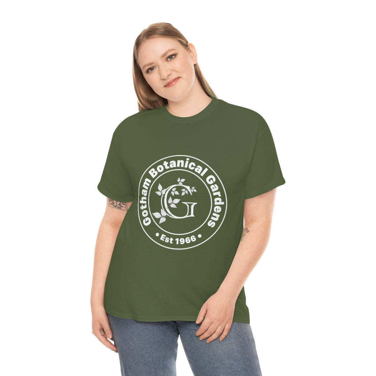 Gotham Botanical Gardens Cotton Tee, dark, large logo front