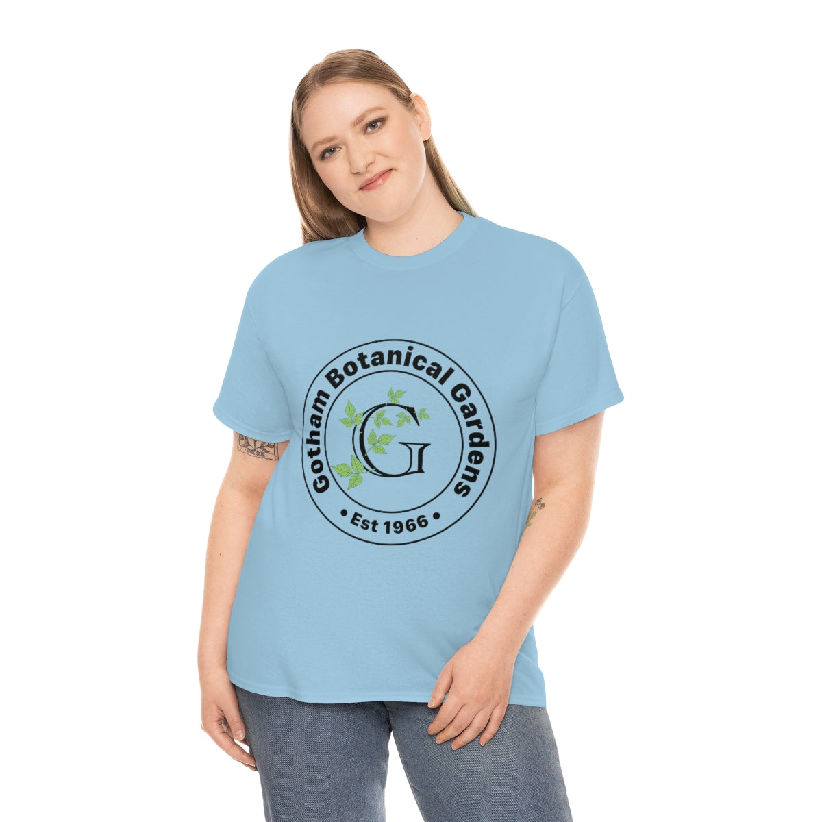 Gotham Botanical Gardens Cotton Tee, light, large logo front