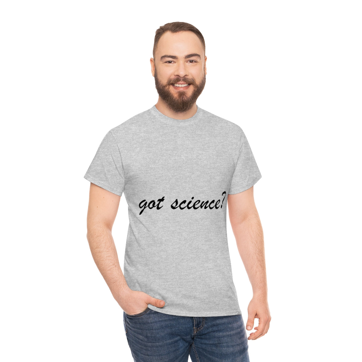 got science? Cotton Tee, light, large logo front & back