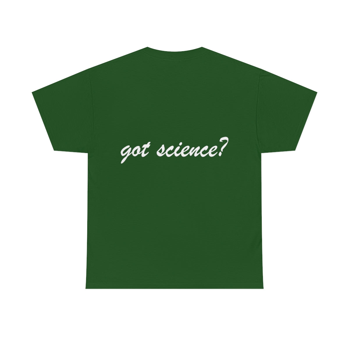 got science? Cotton Tee, dark, large logo front & back