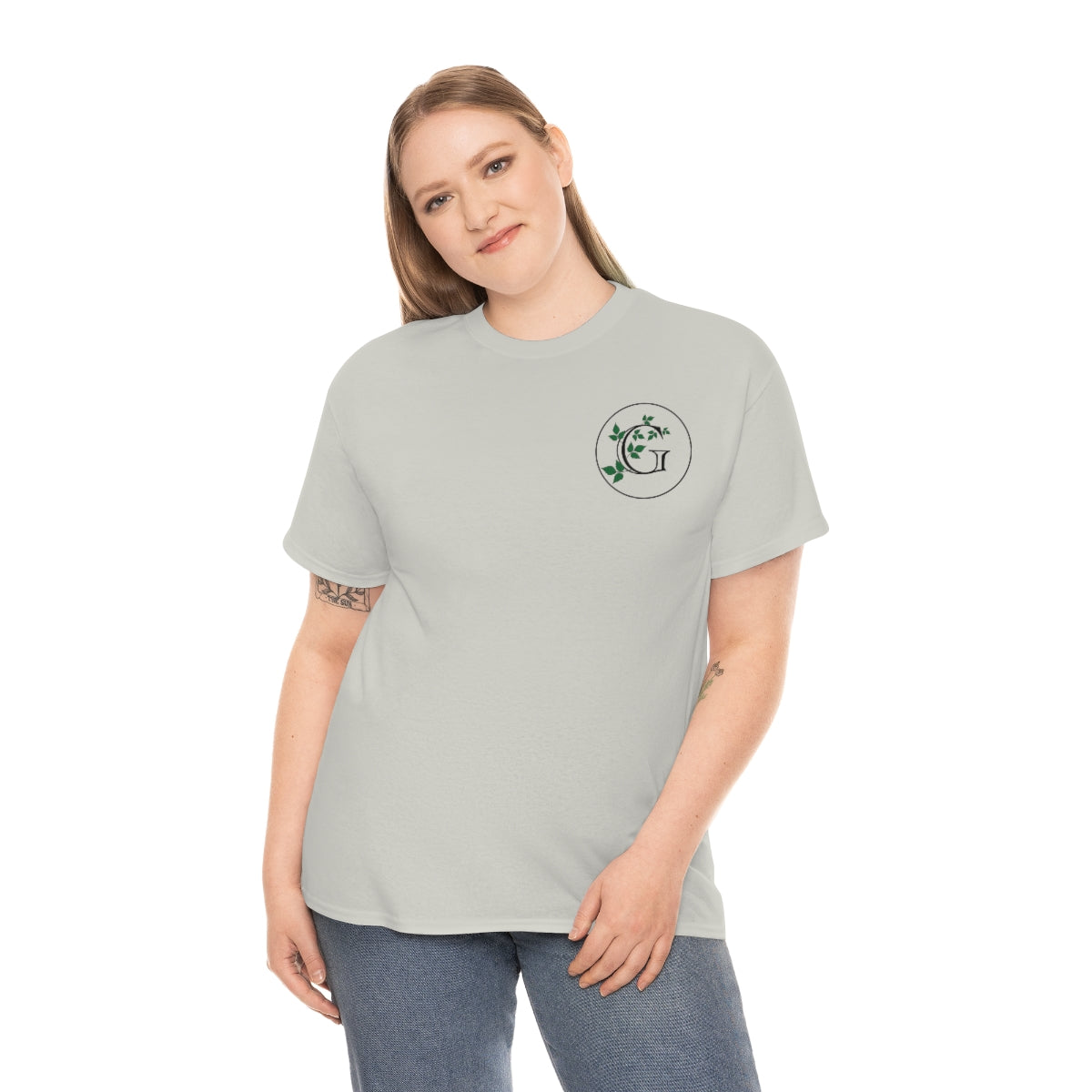 Gotham Botanical Gardens Cotton Tee, light, small logo front, large logo back