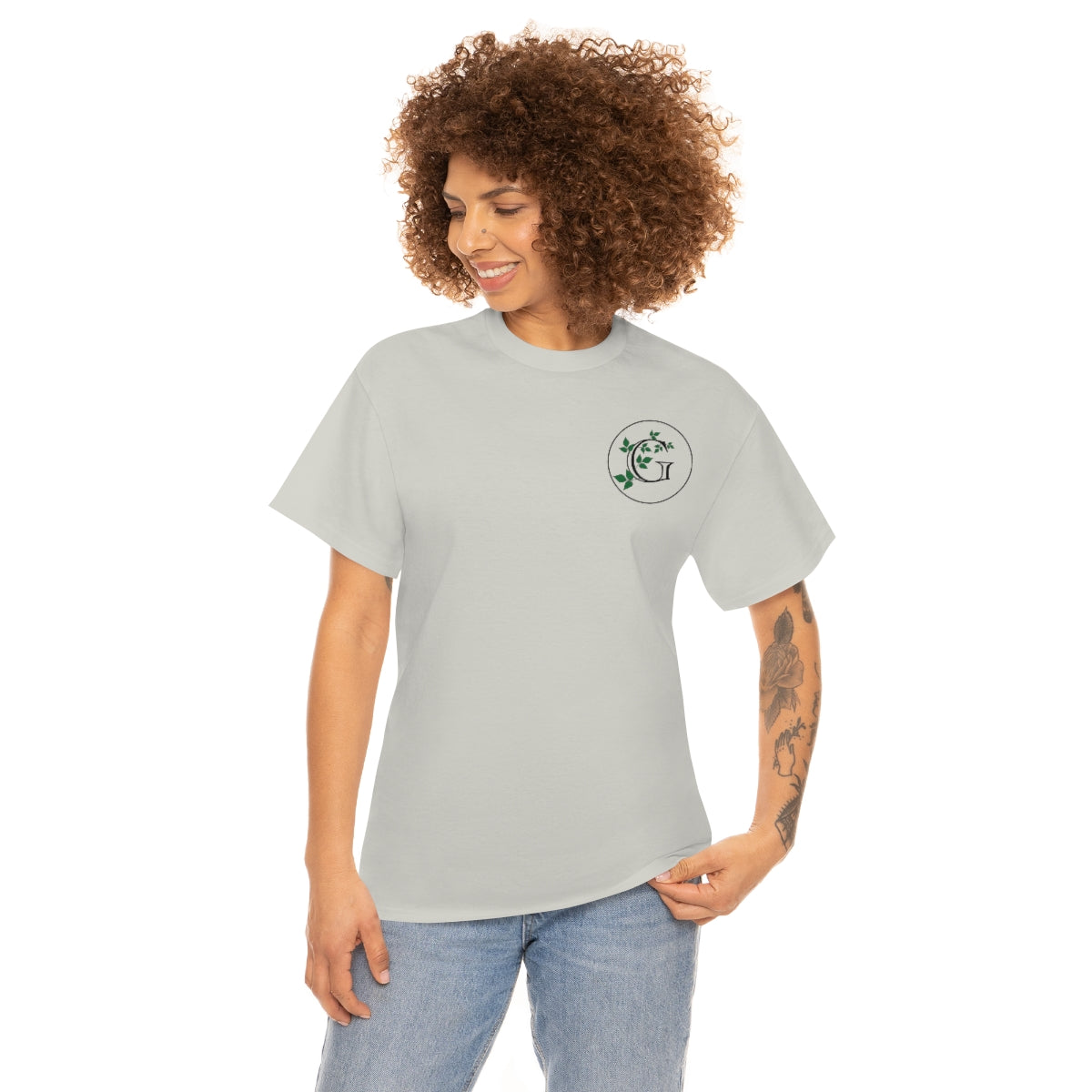 Gotham Botanical Gardens Cotton Tee, light, small logo front, large logo back