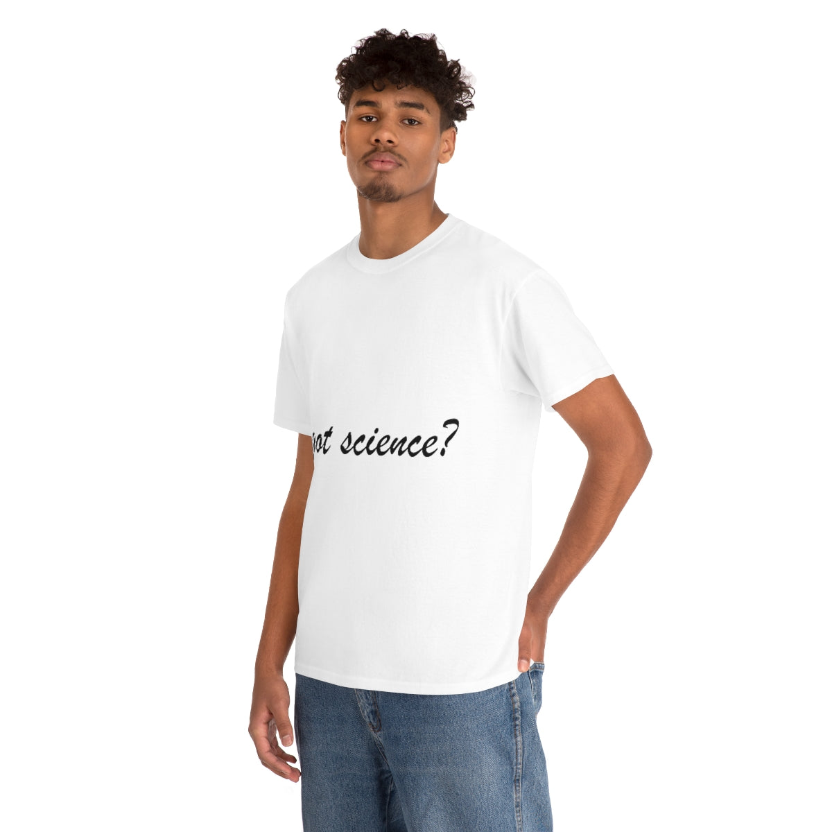 got science? Cotton Tee, light, large logo front & back