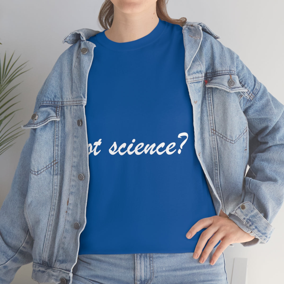 got science? Cotton Tee, dark, large logo front & back