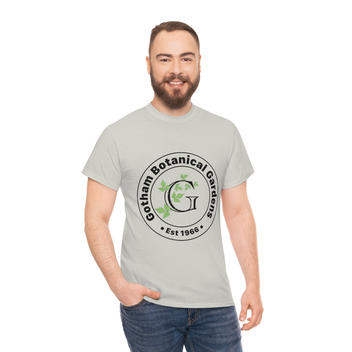 Gotham Botanical Gardens Cotton Tee, light, large logo front