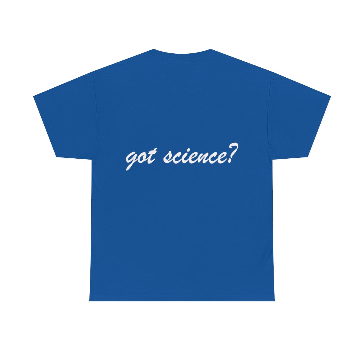 got science? Cotton Tee, dark, large logo front & back