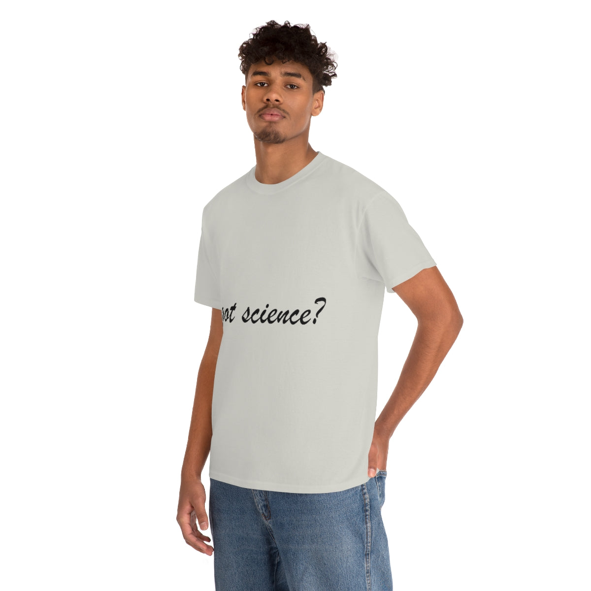 got science? Cotton Tee, light, large logo front & back