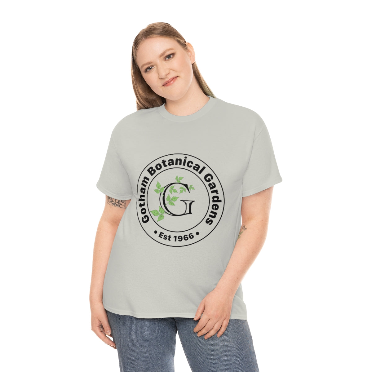 Gotham Botanical Gardens Cotton Tee, light, large logo front