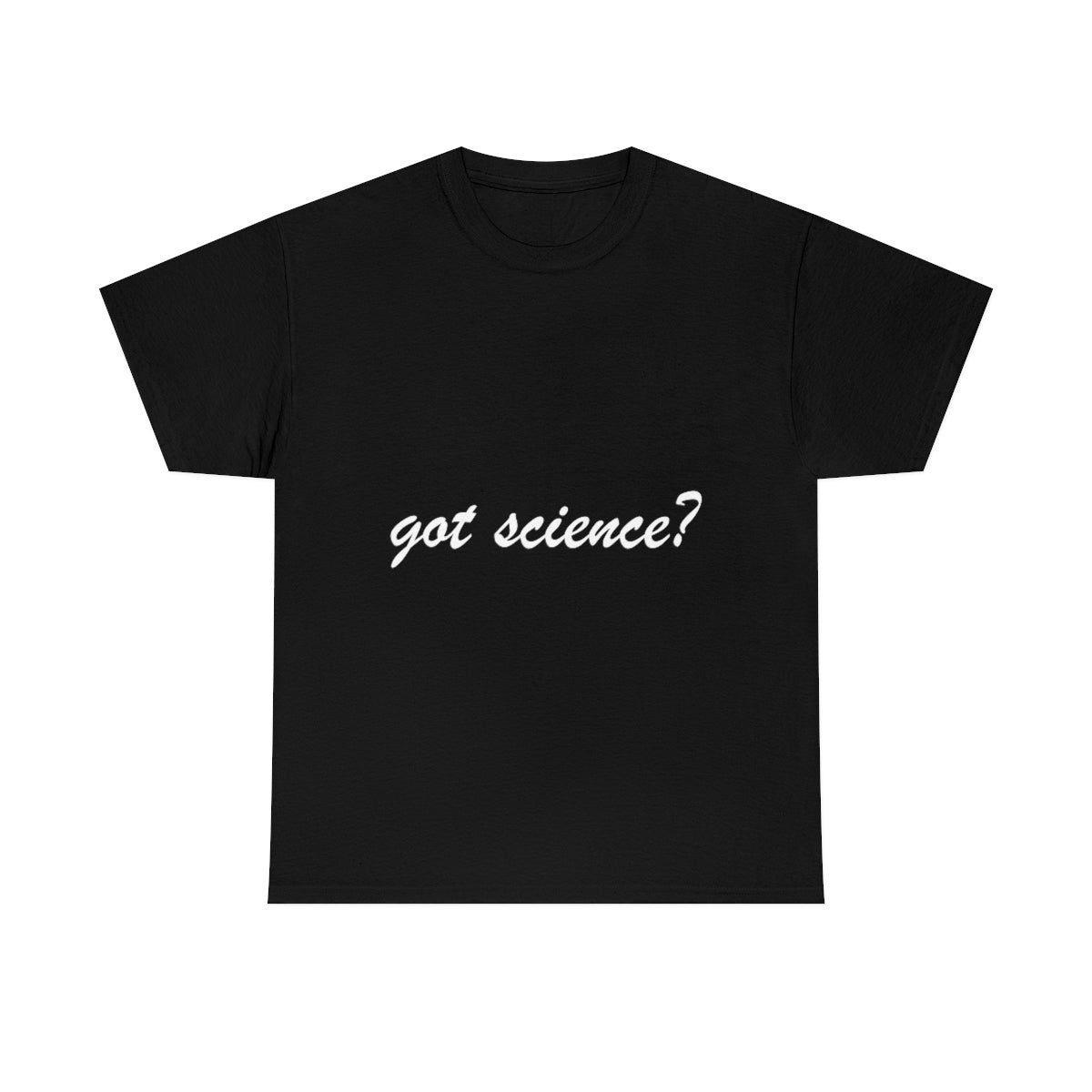 got science? Cotton Tee, dark, large logo front & back