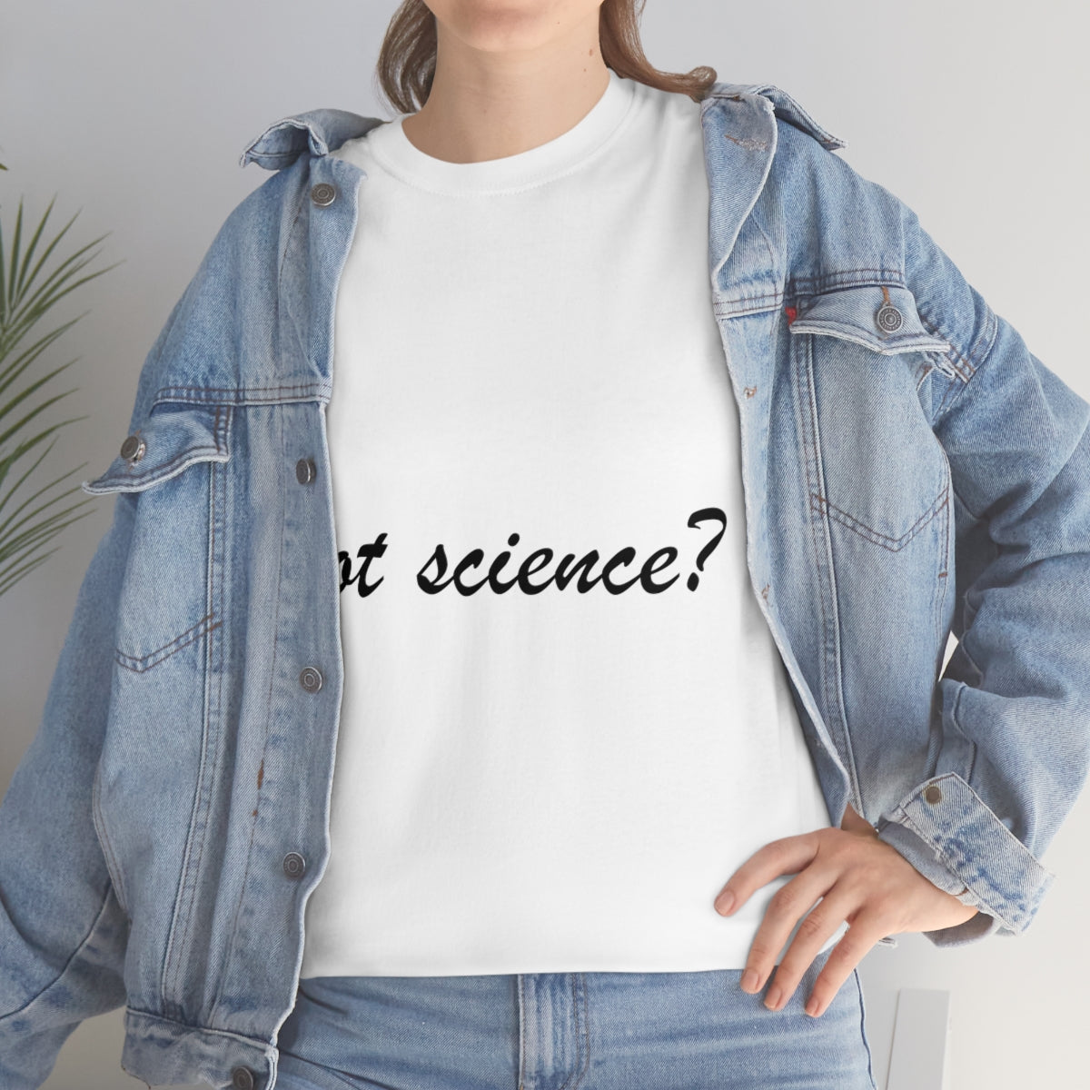 got science? Cotton Tee, light, large logo front & back