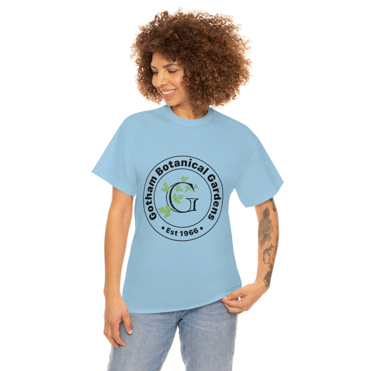 Gotham Botanical Gardens Cotton Tee, light, large logo front