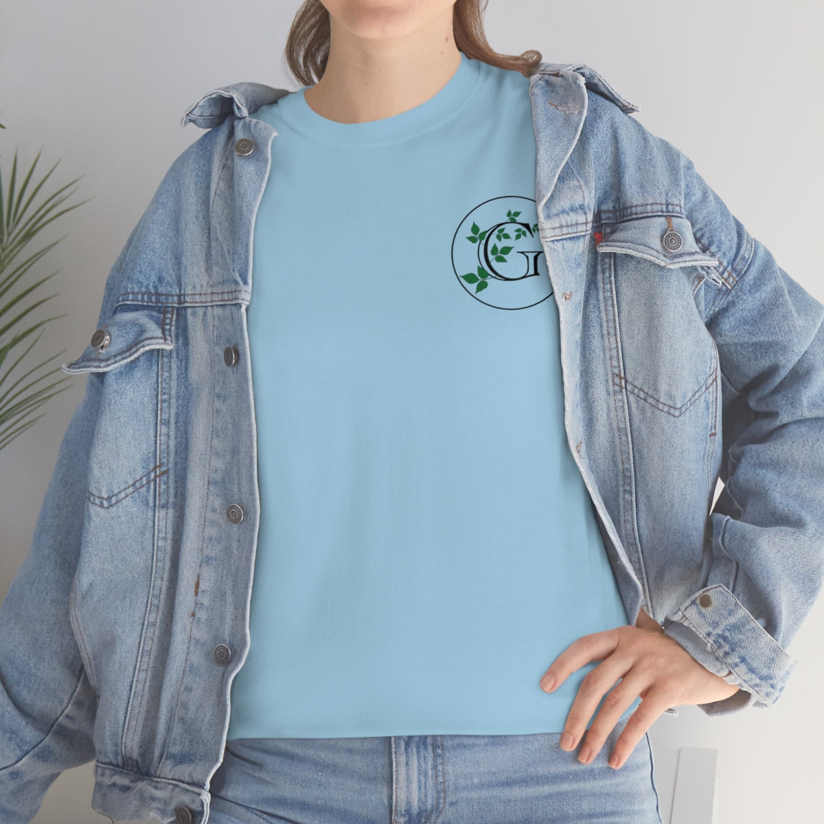 Gotham Botanical Gardens Cotton Tee, light, small logo front, large logo back