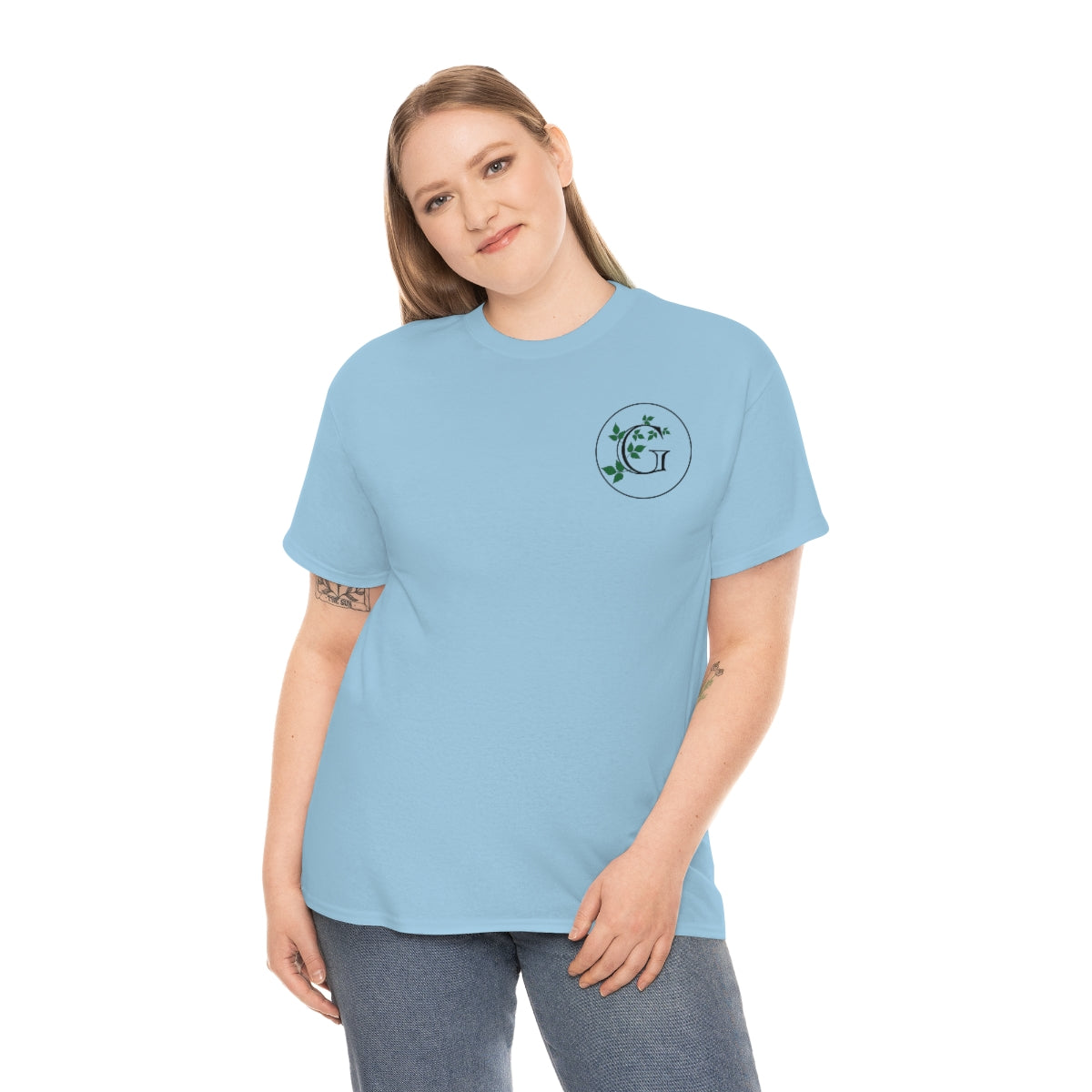 Gotham Botanical Gardens Cotton Tee, light, small logo front, large logo back