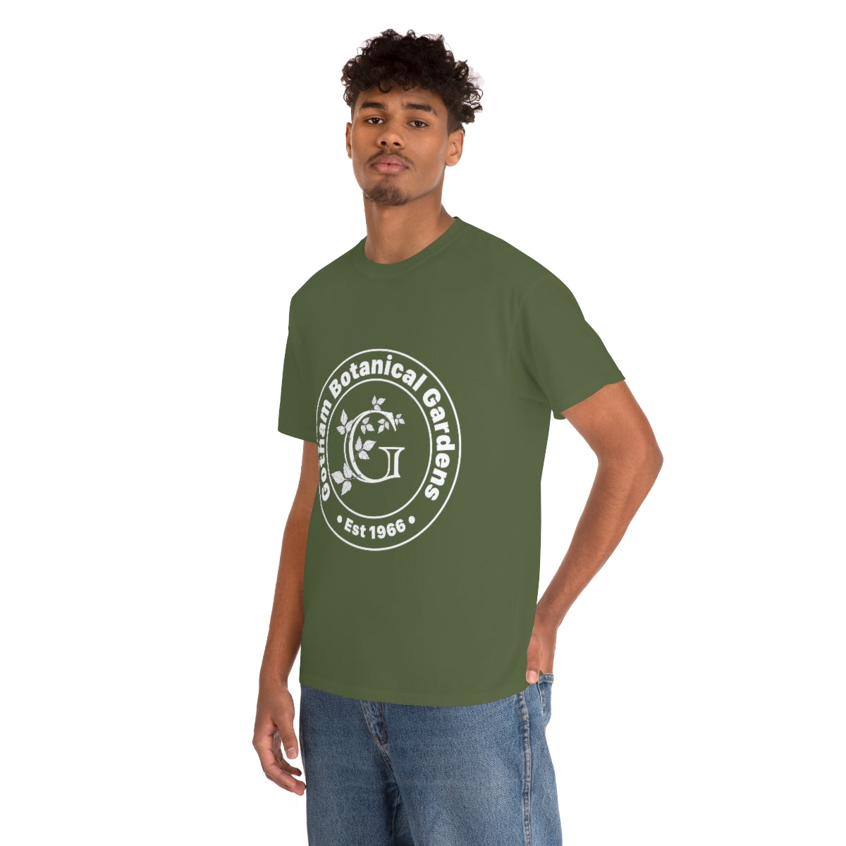 Gotham Botanical Gardens Cotton Tee, dark, large logo front