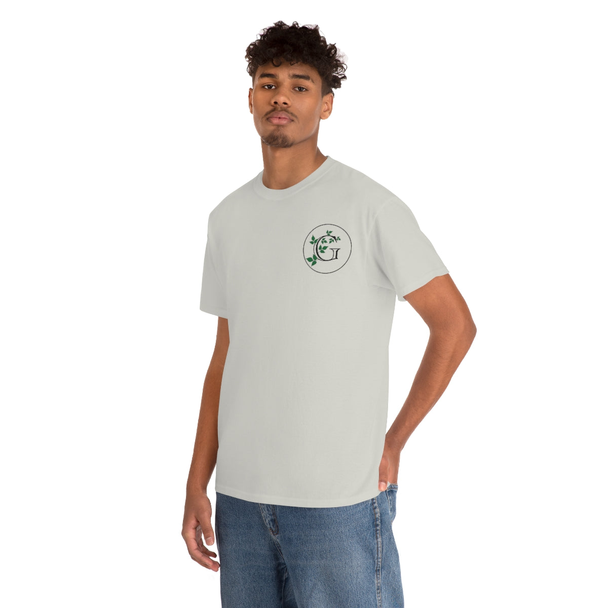 Gotham Botanical Gardens Cotton Tee, light, small logo front, large logo back