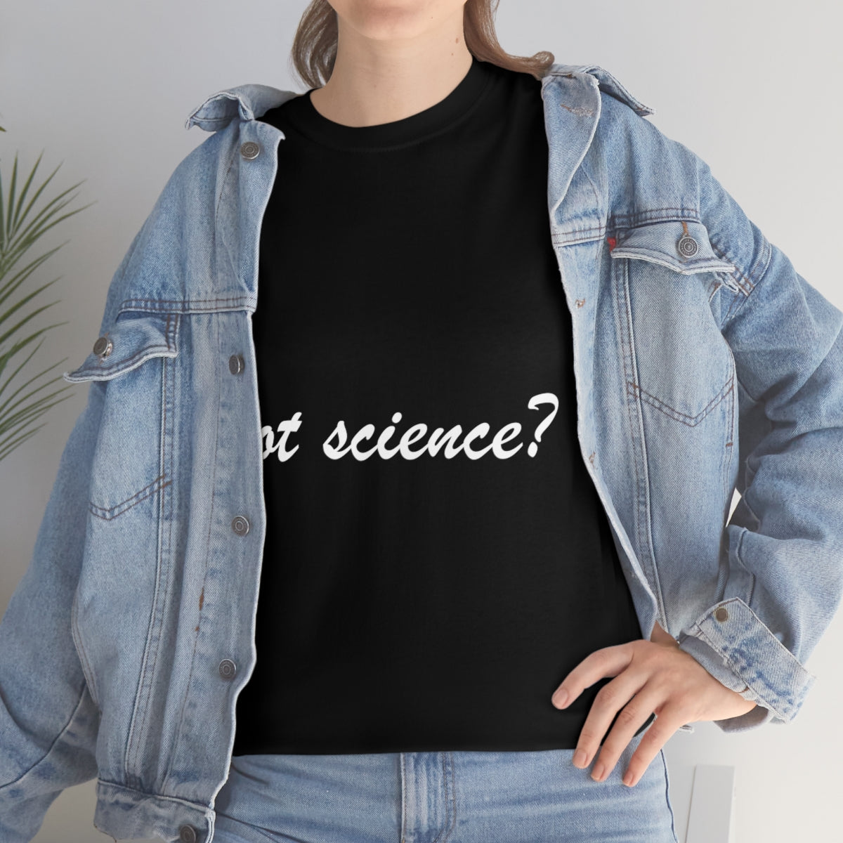 got science? Cotton Tee, dark, large logo front & back