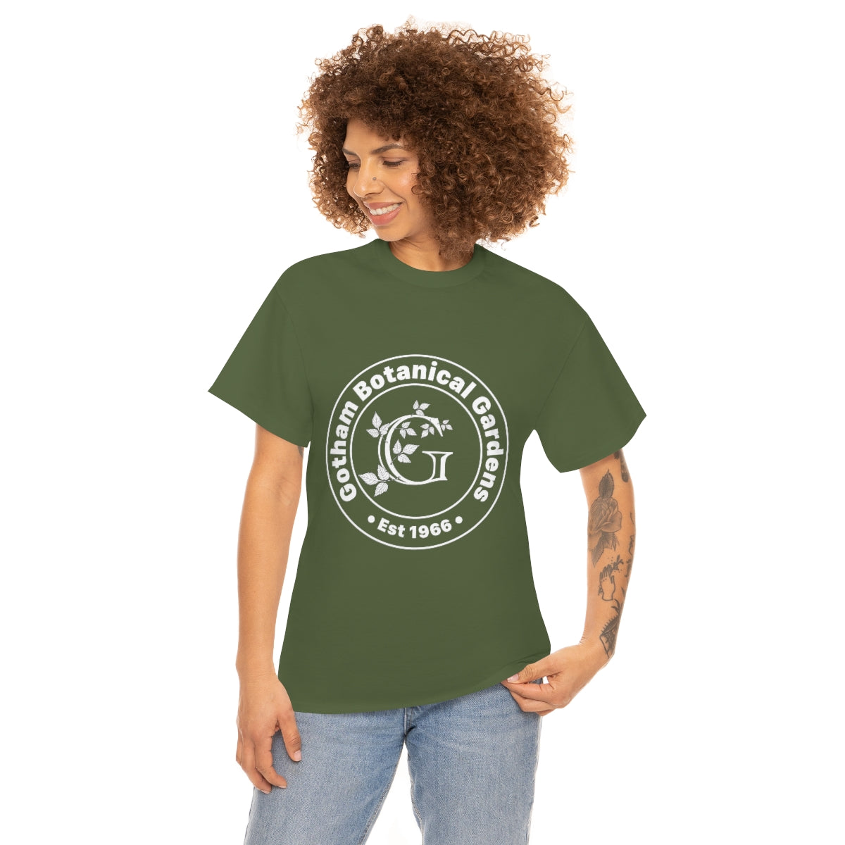 Gotham Botanical Gardens Cotton Tee, dark, large logo front