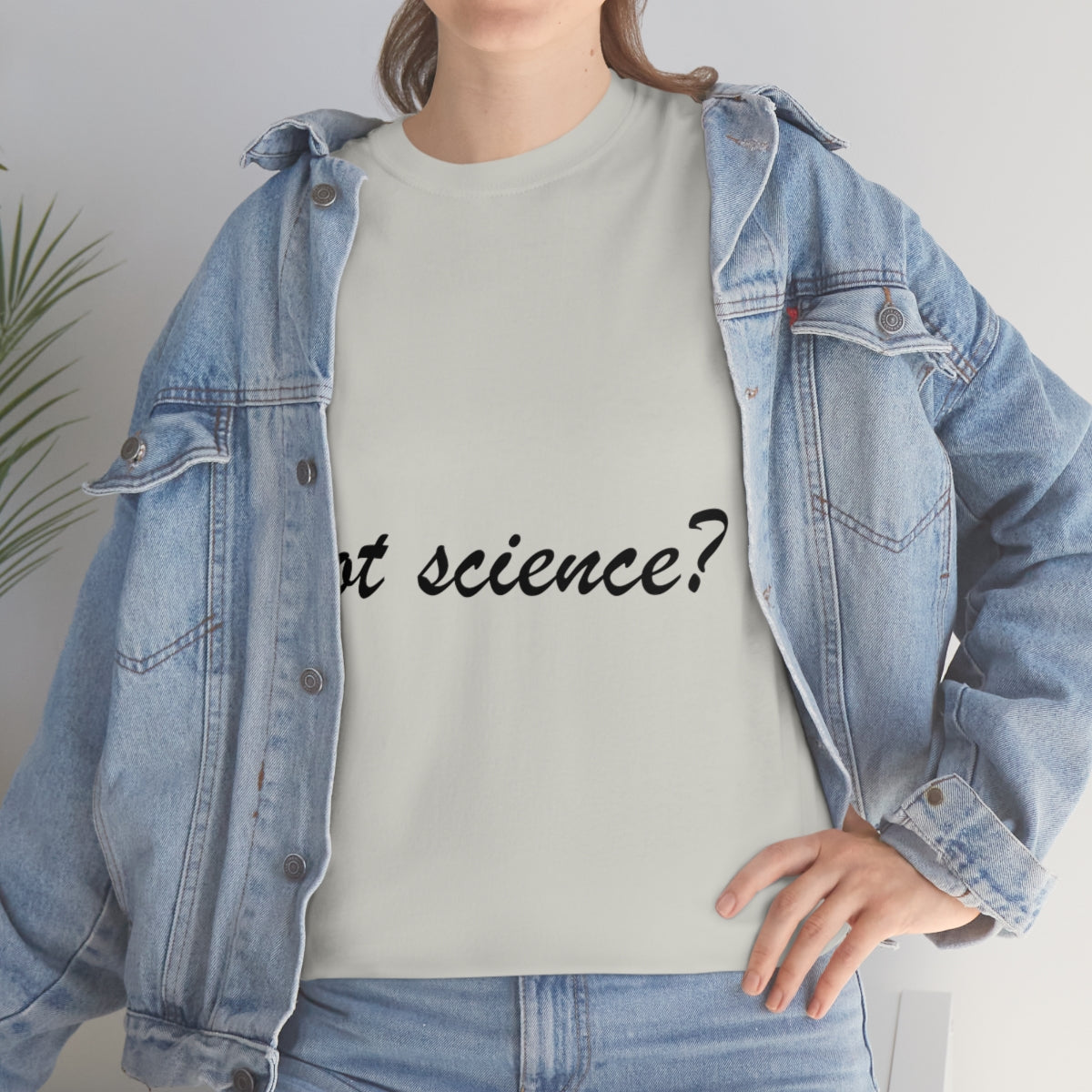 got science? Cotton Tee, light, large logo front & back