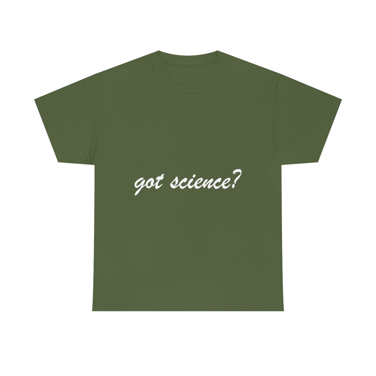 got science? Cotton Tee, dark, large logo front & back