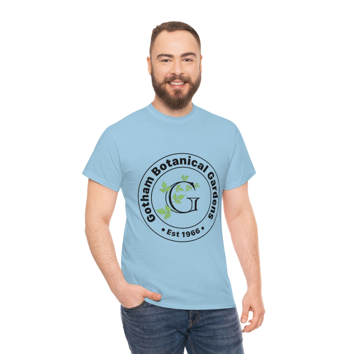 Gotham Botanical Gardens Cotton Tee, light, large logo front