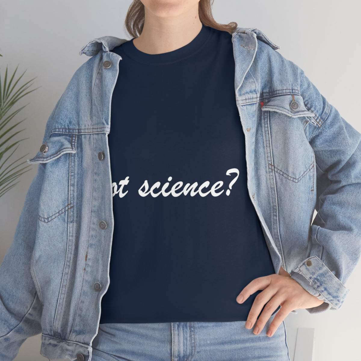 got science? Cotton Tee, dark, large logo front & back