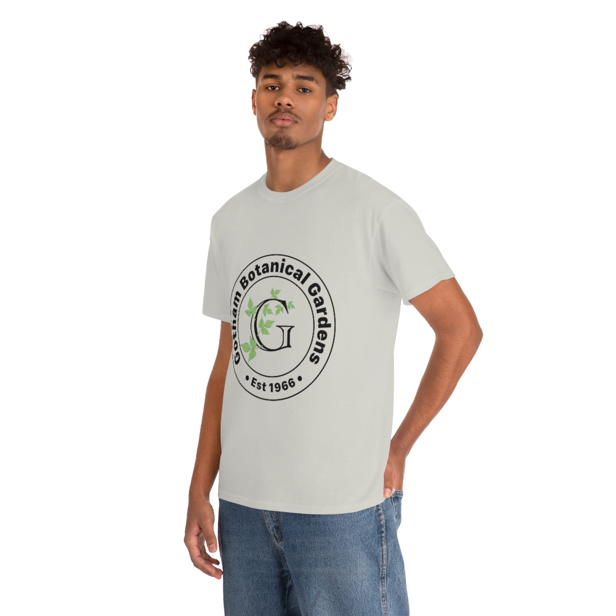 Gotham Botanical Gardens Cotton Tee, light, large logo front