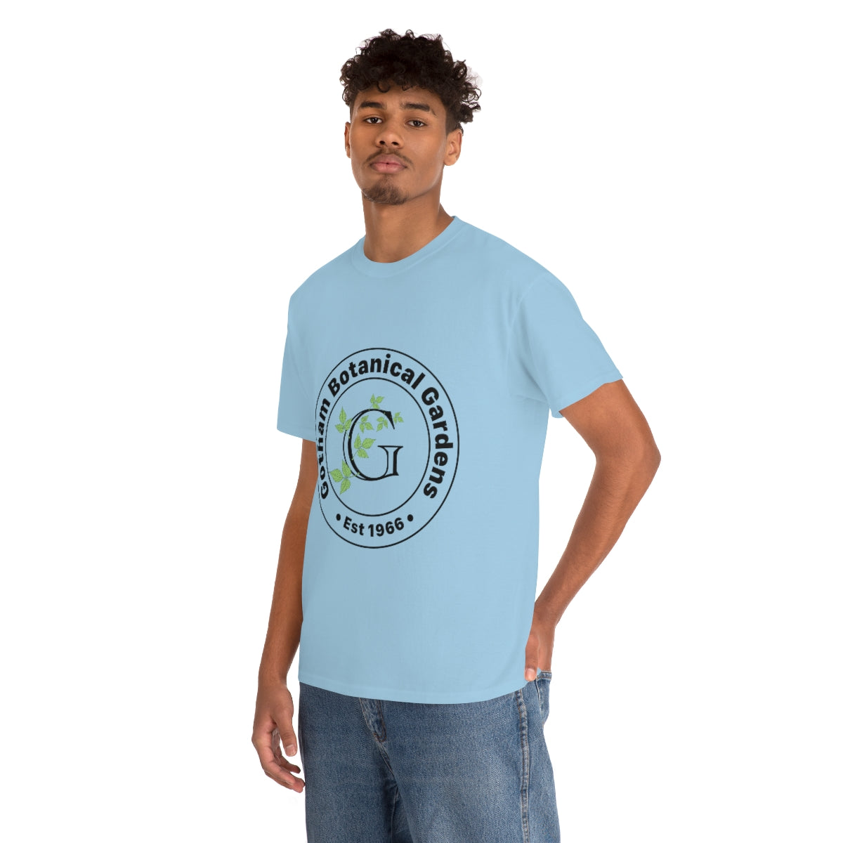 Gotham Botanical Gardens Cotton Tee, light, large logo front