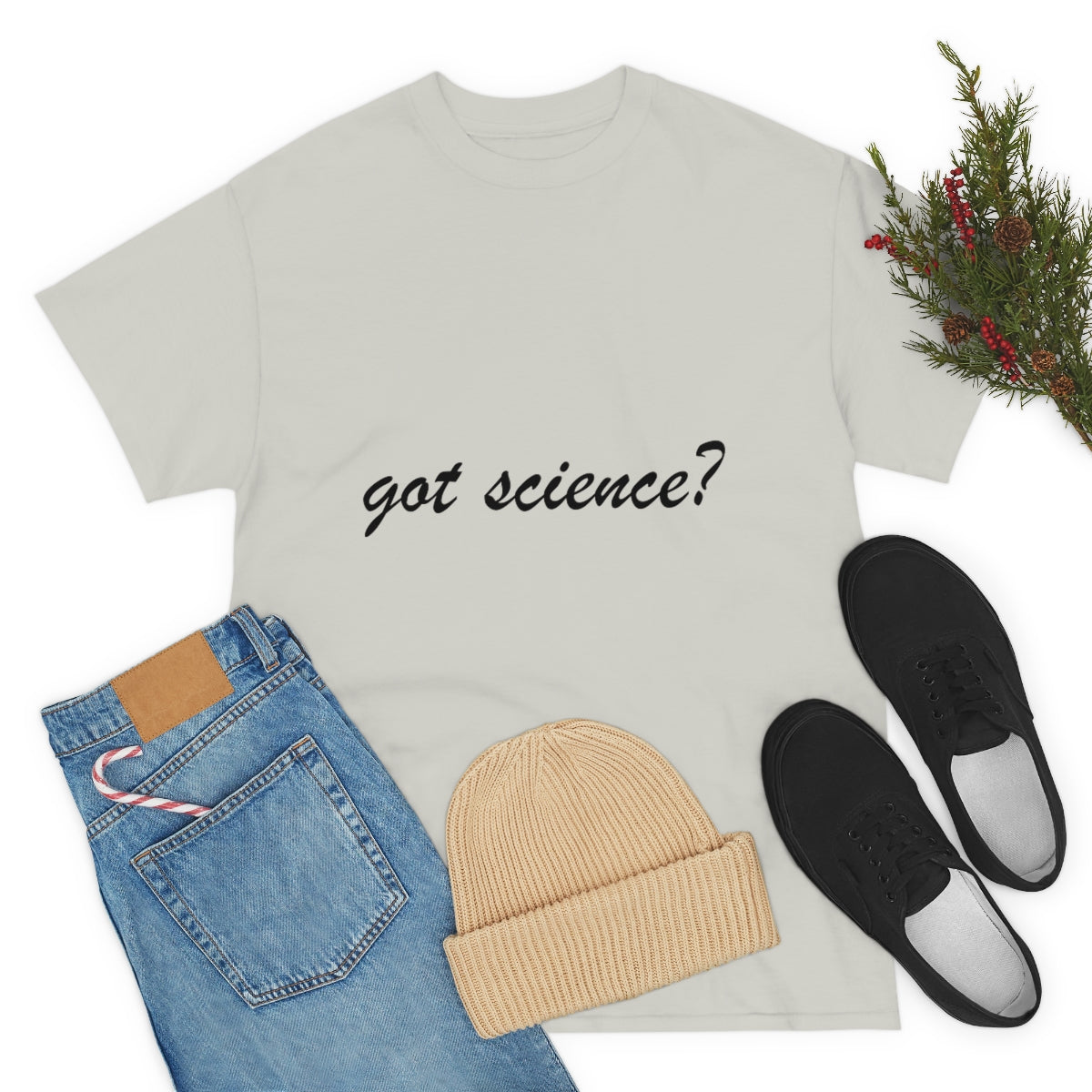 got science? Cotton Tee, light, large logo front & back