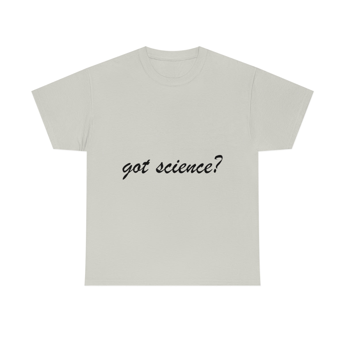 got science? Cotton Tee, light, large logo front & back