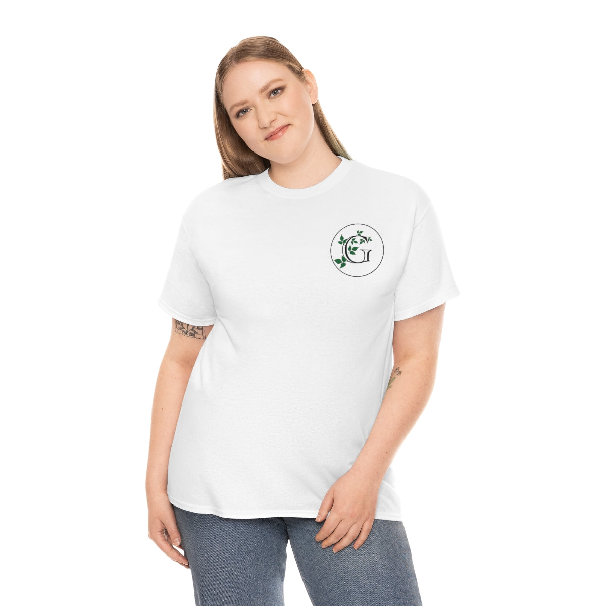 Gotham Botanical Gardens Cotton Tee, light, small logo front, large logo back